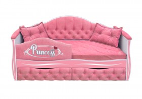 Кровать 160 серии Иллюзия 2 ящика 36 Розовый (мягкий бортик/подушки) в Боготоле - bogotol.katalogmebeli.com | фото