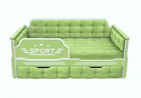 Кровать 160 серии Спорт 2 ящика 81 Фисташка (мягкие боковые накладки) в Боготоле - bogotol.katalogmebeli.com | фото