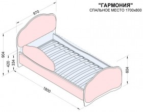 Кровать 170 Гармония 18 Бордовый (мягкий бортик) в Боготоле - bogotol.katalogmebeli.com | фото 2