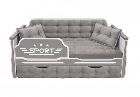 Кровать 170 серии Спорт 1 ящик 45 Серый (подушки) в Боготоле - bogotol.katalogmebeli.com | фото