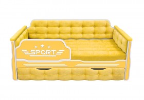 Кровать 170 серии Спорт 1 ящик 74 Жёлтый (мягкие боковые накладки) в Боготоле - bogotol.katalogmebeli.com | фото
