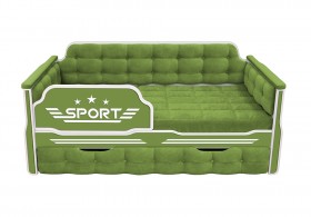 Кровать 170 серии Спорт 1 ящик 76 Зелёный (мягкие боковые накладки) в Боготоле - bogotol.katalogmebeli.com | фото
