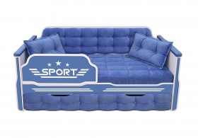 Кровать 170 серии Спорт 1 ящик 85 Синий (подушки) в Боготоле - bogotol.katalogmebeli.com | фото