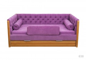 Кровать 180 серии Леди + ящик 32 Фиолетовый (мягкий бортик/подушка валик) в Боготоле - bogotol.katalogmebeli.com | фото