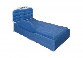 Кровать 190 Атлет Lux 29 Синий (мягкий бортик) в Боготоле - bogotol.katalogmebeli.com | фото