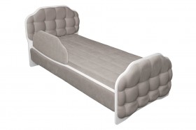 Кровать 190 Атлет Lux 96 Серый (мягкий бортик) в Боготоле - bogotol.katalogmebeli.com | фото 1