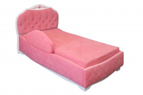 Кровать 190 Гармония Lux 36 Розовый (мягкий бортик) в Боготоле - bogotol.katalogmebeli.com | фото