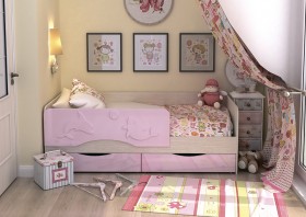 Кровать Алиса КР-812 1,6 Белфорд/Розовый металлик в Боготоле - bogotol.katalogmebeli.com | фото 2