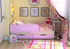 Кровать Алиса КР-812 1,6 Белфорд/Розовый металлик в Боготоле - bogotol.katalogmebeli.com | фото 1