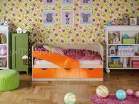 Кровать Бабочки 1,6м (Оранжевый металлик) в Боготоле - bogotol.katalogmebeli.com | фото