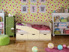 Кровать Бабочки 1,6м (Ваниль матовый) в Боготоле - bogotol.katalogmebeli.com | фото