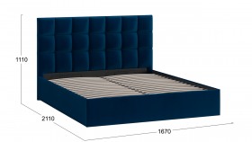 Кровать без ПМ «Эмбер» Велюр Confetti/Blue в Боготоле - bogotol.katalogmebeli.com | фото 2