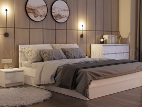 Кровать Челси 1400 (Белый/Белый глянец) в Боготоле - bogotol.katalogmebeli.com | фото 2