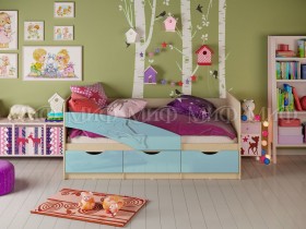 Кровать детская 1,6м Дельфин (Голубой матовый) в Боготоле - bogotol.katalogmebeli.com | фото