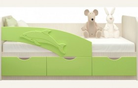 Кровать детская 1,6м Дельфин (Салатовый металлик) в Боготоле - bogotol.katalogmebeli.com | фото 1