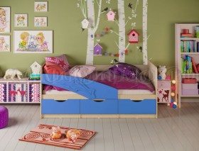 Кровать детская 1,6м Дельфин (Синий матовый) в Боготоле - bogotol.katalogmebeli.com | фото