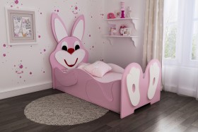 Кровать детская Зайка 1.6 Розовый/Белый в Боготоле - bogotol.katalogmebeli.com | фото