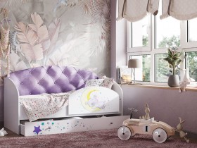 Кровать детская Звездочка Белый/Фиолетовый в Боготоле - bogotol.katalogmebeli.com | фото 1