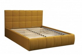 Кровать "Диана" ш. 1400 (Н=1010мм) (жаккард горчица) в Боготоле - bogotol.katalogmebeli.com | фото 1