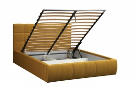 Кровать "Диана" ш. 1400 (Н=1010мм) (жаккард горчица) в Боготоле - bogotol.katalogmebeli.com | фото 3