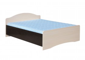 Кровать двойная 1400-1 без матраса (круглые спинки) Венге/Дуб выбеленный в Боготоле - bogotol.katalogmebeli.com | фото