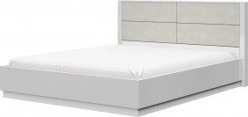 Кровать двойная 1400х2000 Вива (Белый/Белый глянец/Платина) в Боготоле - bogotol.katalogmebeli.com | фото