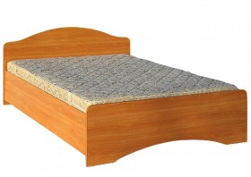 Кровать двойная 1600-1 без матраса (круглые спинки) Вишня Оксфорд в Боготоле - bogotol.katalogmebeli.com | фото 1
