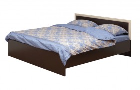 Кровать двойная 21.52 - 02 (шир. 1200) с настилом (венге/профиль дуб линдберг)/осн. в Боготоле - bogotol.katalogmebeli.com | фото