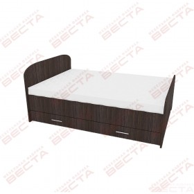 Кровать двухспальная ЛДСП 1600 с ящиками Венге в Боготоле - bogotol.katalogmebeli.com | фото 1