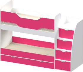 Кровать двухъярусная Индиго-9 Белый/Розовый в Боготоле - bogotol.katalogmebeli.com | фото