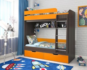 Кровать двухъярусная Юниор-5  Бодего/Оранжевый в Боготоле - bogotol.katalogmebeli.com | фото 1