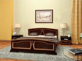 Кровать Елена из массива сосны 1600*2000 Орех Тёмный в Боготоле - bogotol.katalogmebeli.com | фото