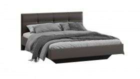 Кровать «Элис» c мягкой обивкой тип 1 Экокожа/Темно-коричневый/1400 в Боготоле - bogotol.katalogmebeli.com | фото