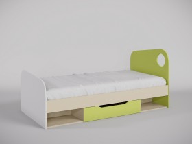 Кровать Эппл 1950х950 (Зеленый/Белый/Клен) в Боготоле - bogotol.katalogmebeli.com | фото