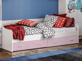 Кровать Fashion-1 Вега 0,9 м (Белый/Розовый) в Боготоле - bogotol.katalogmebeli.com | фото