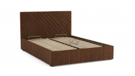 Кровать Гамма ш. 1400 (без основания для хранения) (велюр тенерифе шоколад) в Боготоле - bogotol.katalogmebeli.com | фото 2
