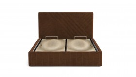 Кровать Гамма ш. 1400 (без основания для хранения) (велюр тенерифе шоколад) в Боготоле - bogotol.katalogmebeli.com | фото 3