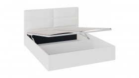 Кровать «Глосс» с мягкой обивкой и подъемным механизмом тип 1 (1600) (Белая) в Боготоле - bogotol.katalogmebeli.com | фото 2