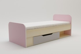 Кровать Грэйси 1650х750 (Розовый/Серый/корпус Клен) в Боготоле - bogotol.katalogmebeli.com | фото 2