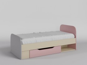 Кровать Грэйси 1650х750 (Розовый/Серый/корпус Клен) в Боготоле - bogotol.katalogmebeli.com | фото 1