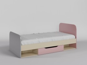 Кровать Грэйси 1950х950 (Розовый/Серый/корпус Клен) в Боготоле - bogotol.katalogmebeli.com | фото