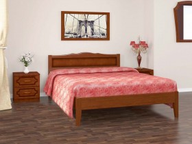 Кровать Карина-7 из массива сосны 1600*2000 Орех в Боготоле - bogotol.katalogmebeli.com | фото 1
