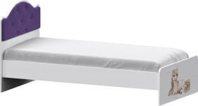 Кровать Каспер с мягкой спинкой и фотопечатью (800х1900)Белый/Фиолетовый в Боготоле - bogotol.katalogmebeli.com | фото