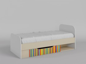 Кровать Клаксон без машинок 1650х750 (Белый/корпус Клен) в Боготоле - bogotol.katalogmebeli.com | фото