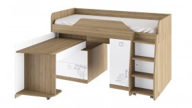 Кровать комбинированная «Оксфорд» (Ривьера/Белый с рисунком) в Боготоле - bogotol.katalogmebeli.com | фото 3