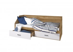 Кровать Лайт 800 с ящиками (Крафт золотой/Белый) в Боготоле - bogotol.katalogmebeli.com | фото