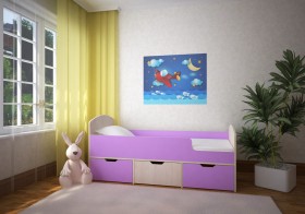 Кровать Малыш-мини Дуб молочный/Ирис в Боготоле - bogotol.katalogmebeli.com | фото