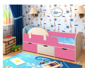 Кровать Малыш-мини Дуб молочный/Розовый в Боготоле - bogotol.katalogmebeli.com | фото