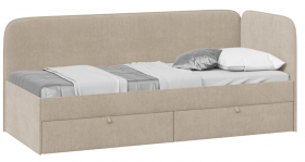 Кровать «Молли» с мягкой обивкой (900) тип 1 (Микровелюр Scandi Cream 03) в Боготоле - bogotol.katalogmebeli.com | фото 1