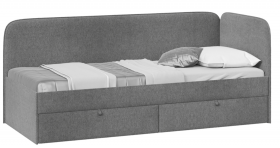Кровать «Молли» с мягкой обивкой (900) тип 1 (Микровелюр Scandi Graphite 22) в Боготоле - bogotol.katalogmebeli.com | фото 1